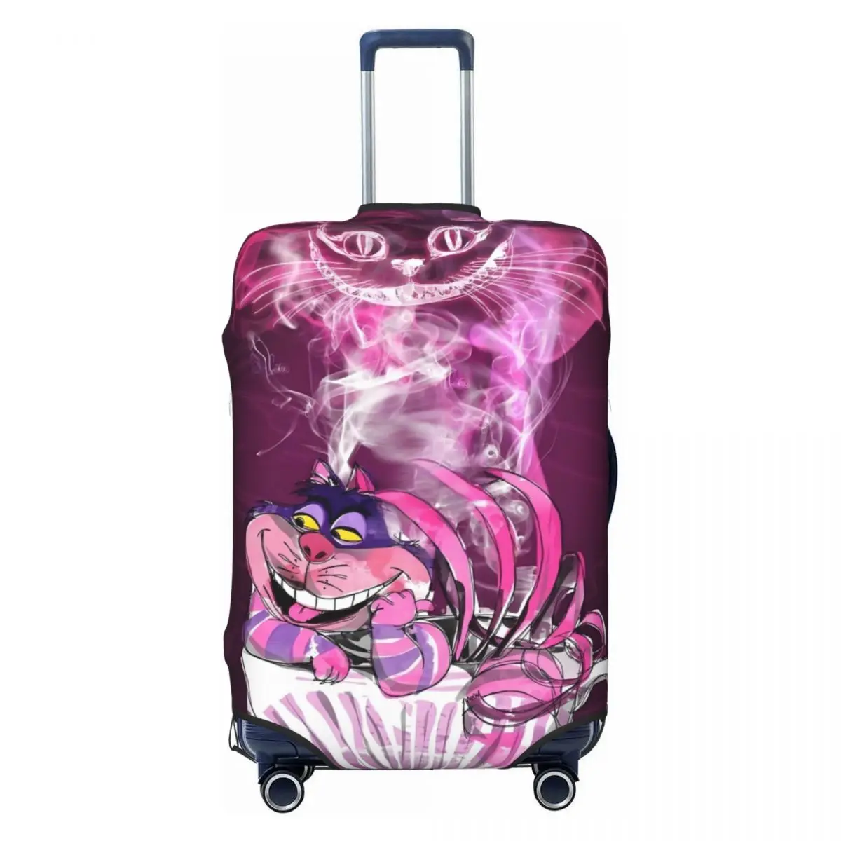 

Custom Funny Cheshire Cat Luggage Cover Protector Dust Proof Alice In Wonderland Cartoon Travel Suitcase Covers