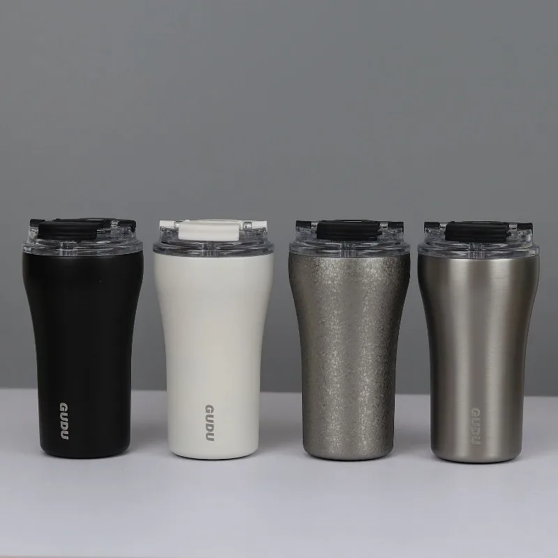 Nuevo Taza Termo de café Jane, taza de café minimalista con cubierta transparente, cubierta transparente, taza Termo doble para beber, taza de ocio