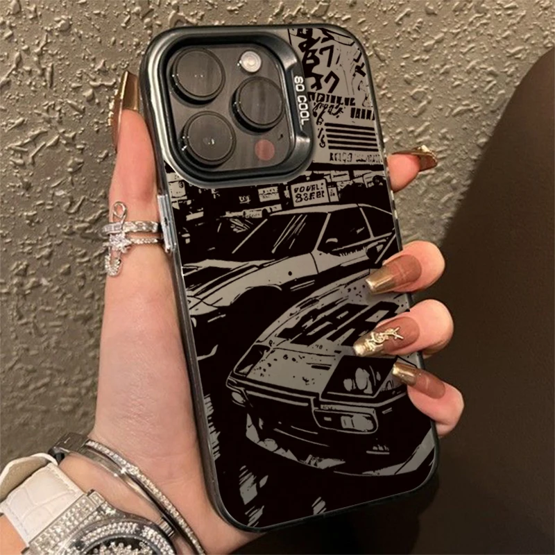 

Fashionable Car Print Electroplate IMD Case For Samsung Galaxy S25 S24 S23 S22 Ultra Plus FE A06 A16 A23 A26 A36 A55 A56 Cover