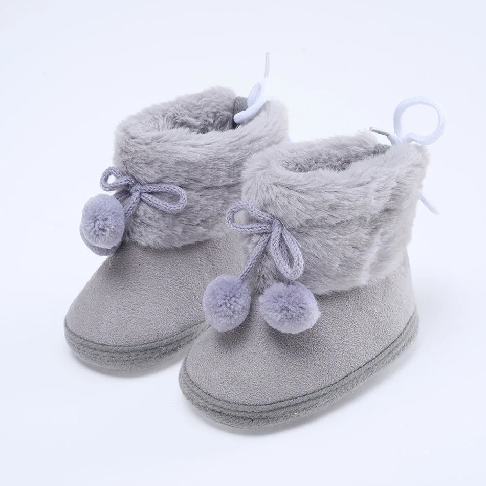 

Infant First Walkers Girls Anti-Slip Christmas Warm Cozy Prewalker Baby 3-12 Months Hook and Loop Boots Kids Winter Shoes