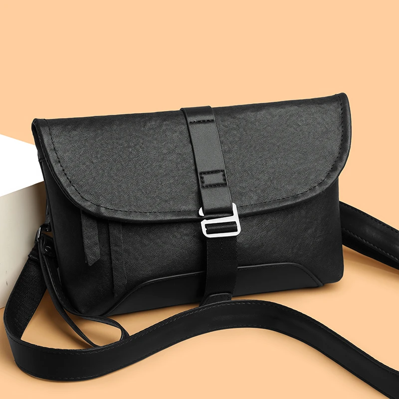 New high-end top layer cowhide men's clutch bag handbag multifunctional single shoulder crossbody bag chest bag Trend male bag