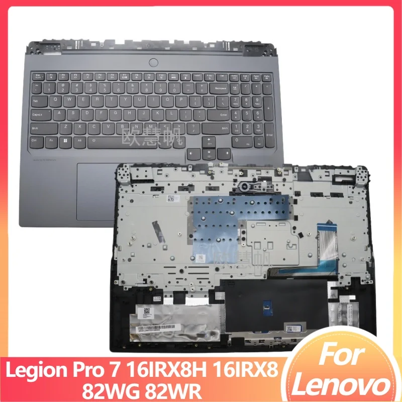 

M New for Lenovo Legion Pro 7 16IRX8H 16IRX8 82WG 82WR Palmrest Upper Cover with US Keyboard RGB Backlit Touchpad 5CB1L09927