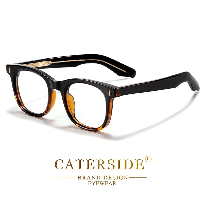 CATERSIDE Mode Männer Runde Brillen Marke Design Hochwertige Tr-90 Rahmen Acetat Kern Einsatz Bein Frauen Anti Blaues Licht Gläser – Detail 10