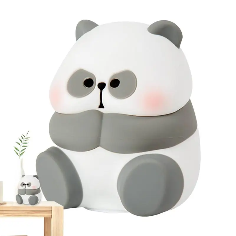 Panda Night Light Touch Control Cute Soft Silicone Panda Night Light Rechargeable Cartoon Panda Desk Lamp Convenient Silicone