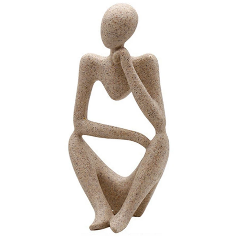 

New Resin European Style Abstract Thinker Statue Sculpture Figurine Office Home Sandstone Decor Gift