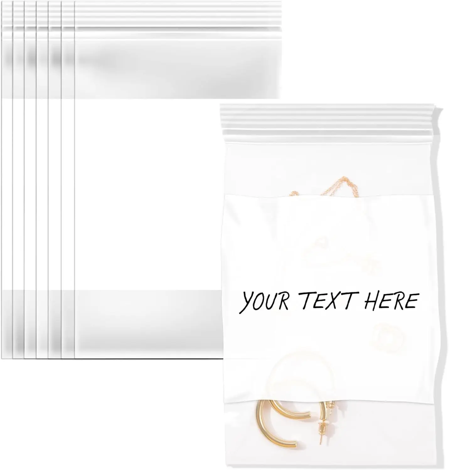 

4 X 6 Inch Zip Top Resealable Bags with White Block, 1000 Count, 2 Mil Clear Bags for Storage