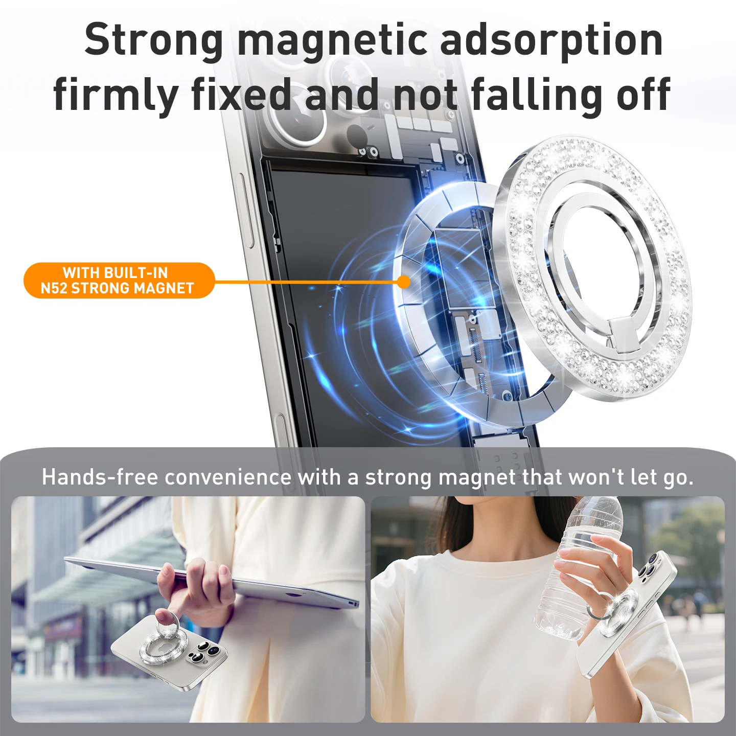 ที่วางโทรศัพท์แบบแม่เหล็กติดนิ้ว ดีไซน์แฟชั่น สำหรับ Magsafe ใช้ได้กับ iPhone 17 16-13 12 Pro Max