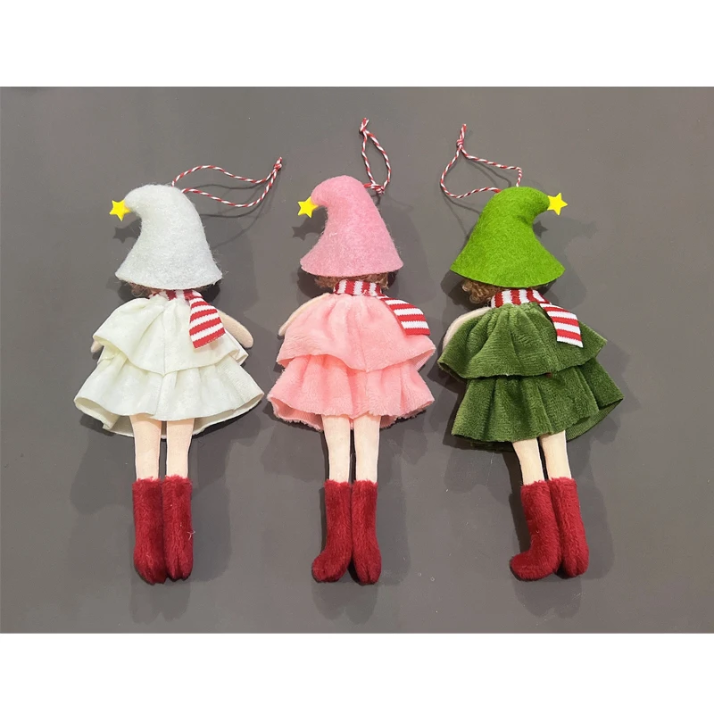 1pcs Elegant Christmas Angel Cake Dress Girl Hanging Ornament, Xmas Tree Home Party Hanging Decorations Supplies