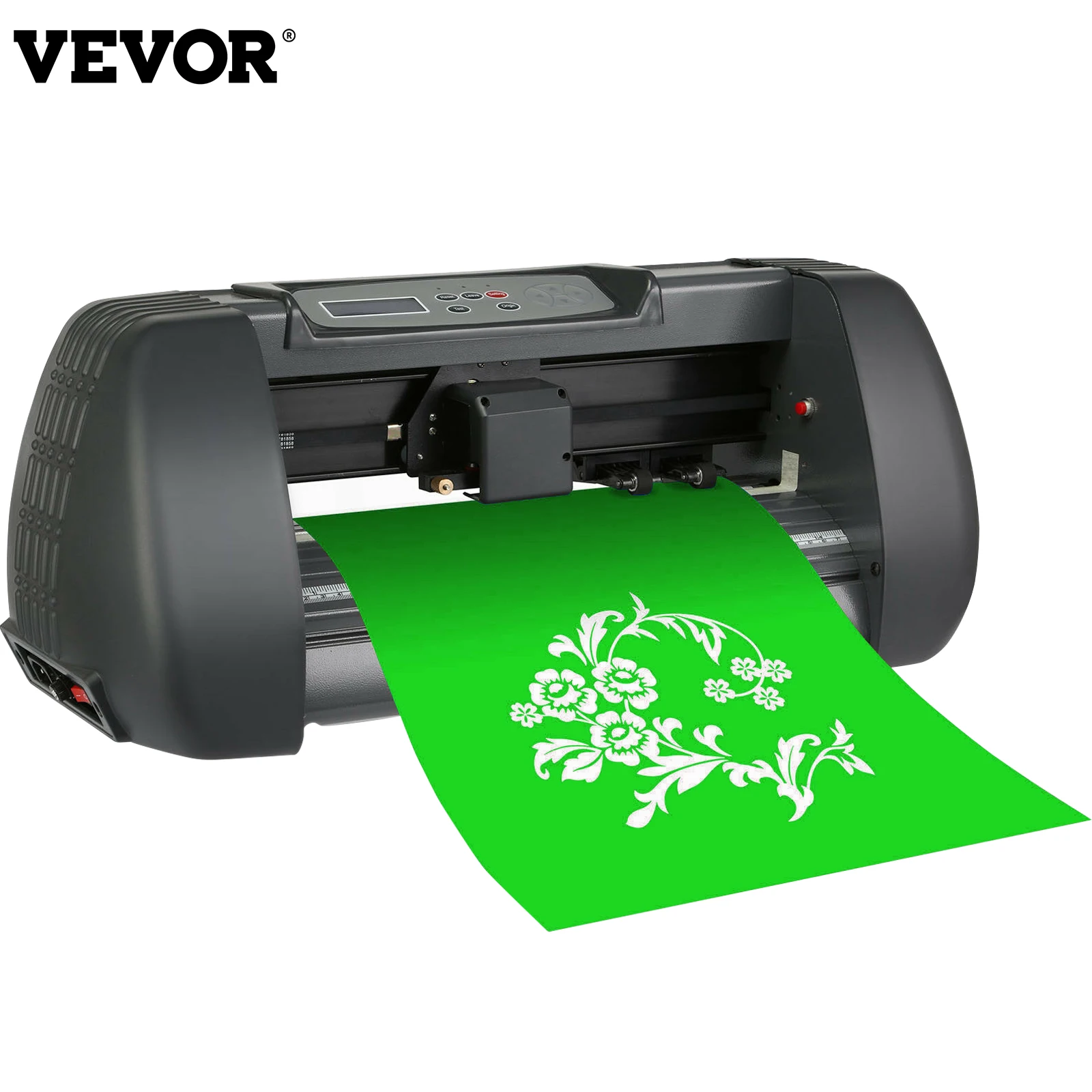 

VEVOR 14" Vinyl Cutting Plotter DIY Heavy Duty 375MM Max Paper Feed Printer Cutting Plotter Machine USB Support 3 Blades