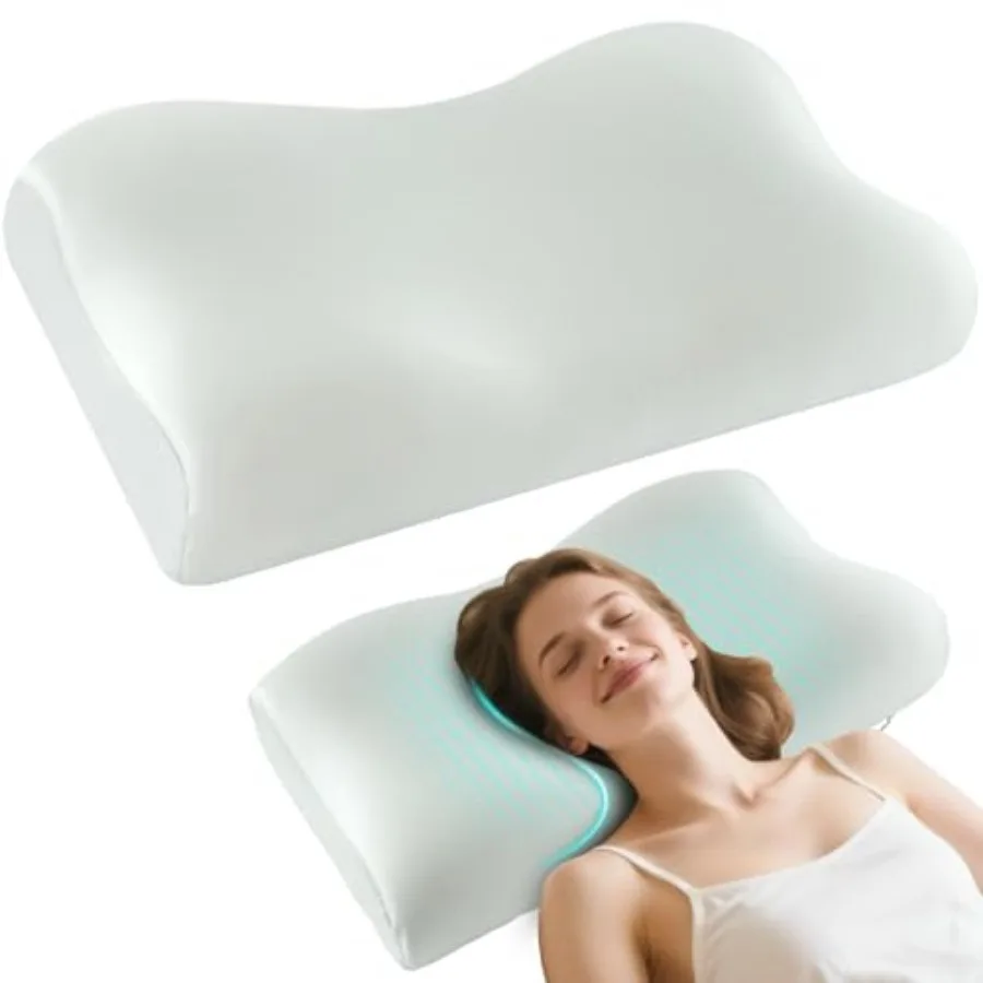 

Cloud Align Pillow, Ergonomic Zero-Pressure Memory Foam Core, Neutral Alignment for Side, Back, and Stomach Sleepers, Gently Cr