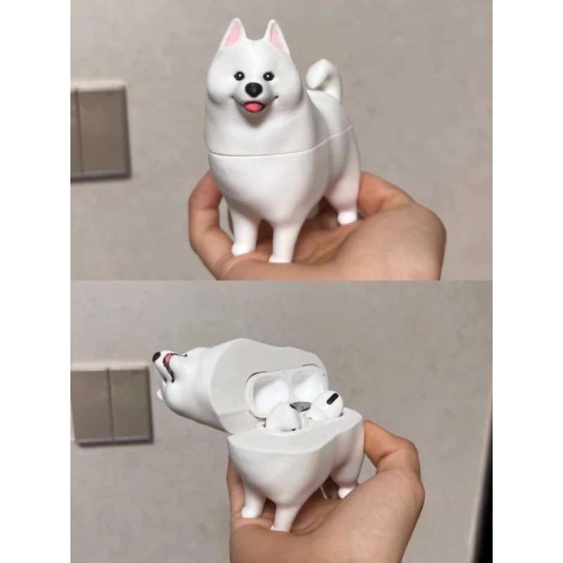 

Samoed Puppy Cute Earphone Case for Airpods Pro1 2 Custom 3D Print Pla Decoration Originality AirPods1/2/3 Earphone Case Gift