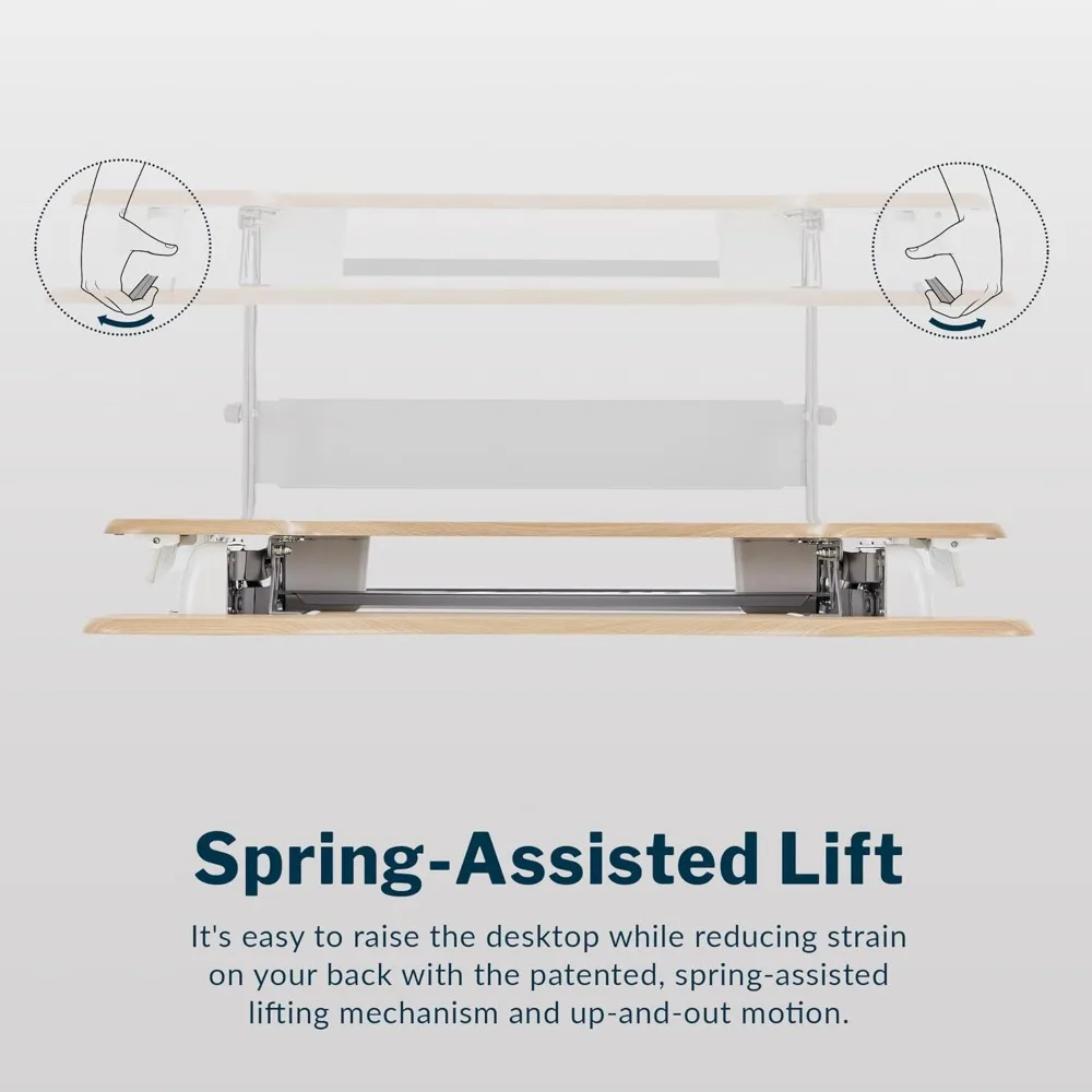 محول مكتب قائم قابل للتعديل مقاس 36 بوصة من VariDesk Pro Plus مع 11 ارتفاعًا، ورفع بمساعدة زنبركية، وتصميم ثنائي الطبقة، ولوحة مفاتيح