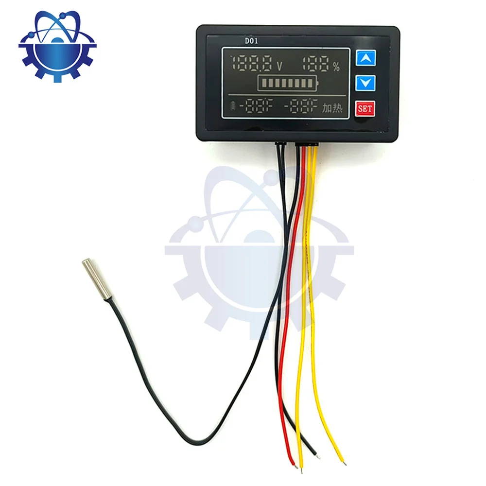 Car Battery Voltmeter DC 9V-100V Capacity Indicator Power Meter Lithium LiFePO4 Lead-acid Cell 12V 24V 48V with Alarm Fuctction