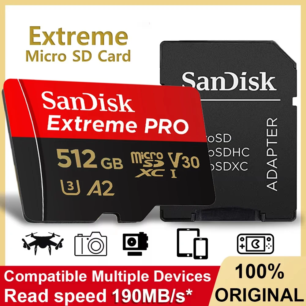 SanDisk Micro TF SD-Karte Top-Qualität 256GB 512GB SD-Karte UHS-I U3 V30 2026 Neu 32GB 128GB 64GB Micro-Karte Bestseller Hochgeschwindigkeit