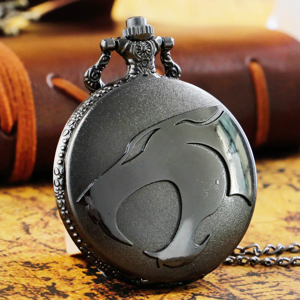 Classic Black Quartz Pocket Watches For Men Unisex Steampunk Pendant Pocket Fob Watch 80cm Chain Necklace Birthday Gifts