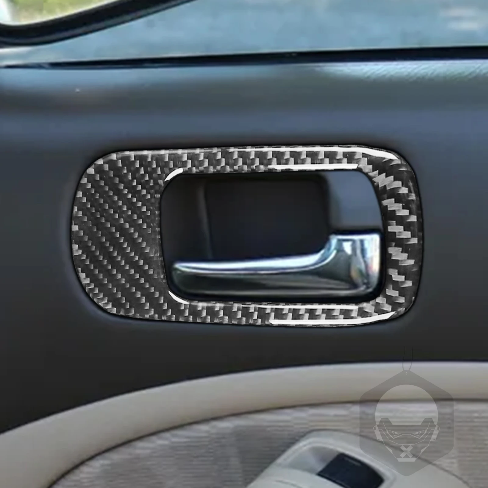 Carbon Fiber Car Accessories Door Handle Frame Modified Interior Trim Cover Sticker For Honda Civic 2001 2002 2003 2004 2005 - view 3