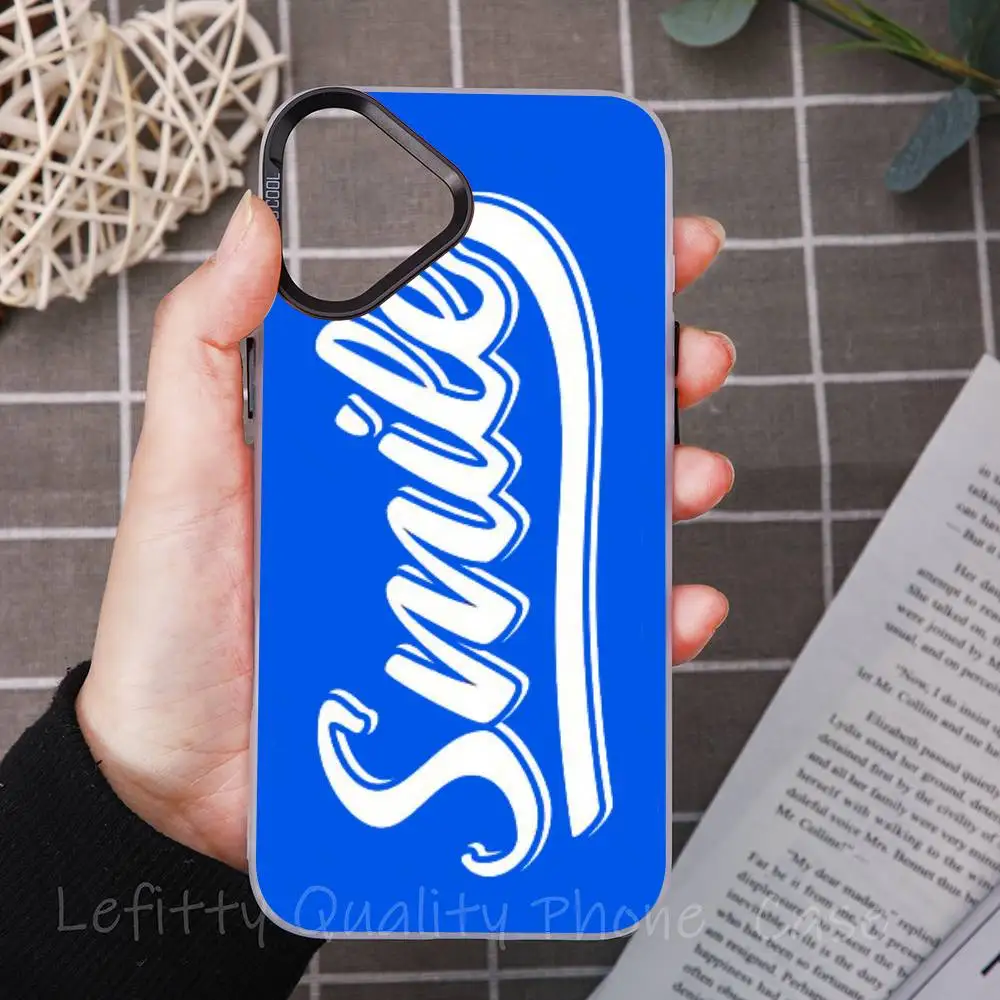 Ins الأزرق شخصية رسائل جراب هاتف آيفون 16 15 14 13 12 11 برو ماكس ماتي أورورا متعدد الألوان الليزر التدرج Funda #1