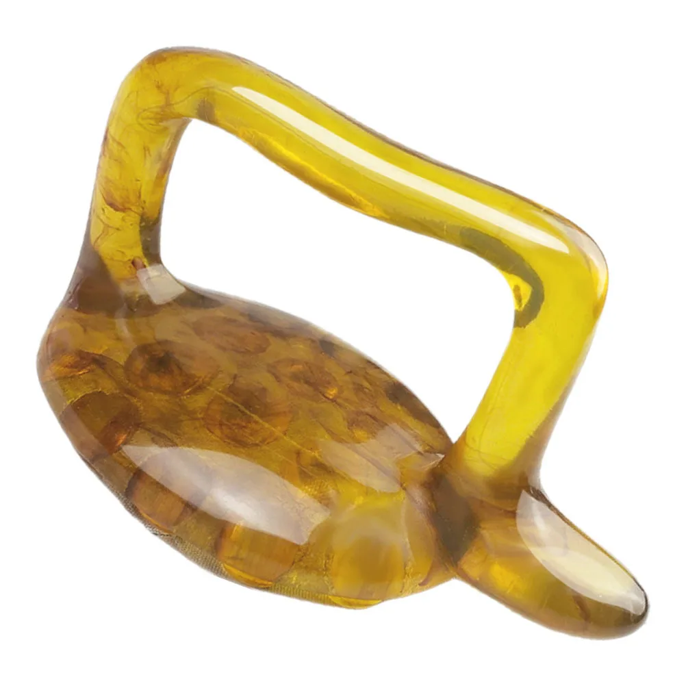 Tabla Gua Sha de masaje de resina marrón, herramienta de relajación muscular, mango ergonómico de tamaño cómodo, herramienta raspadora para pies, cuello y hombros