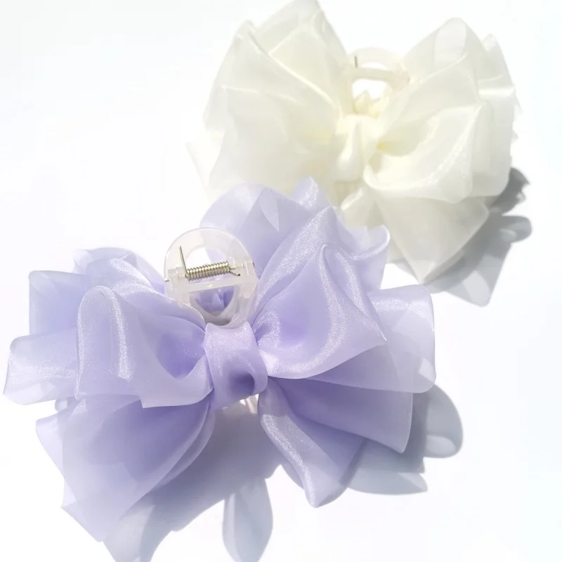 Große Schmetterlings-Haarspange: Schickes Haar-Accessoire für den High-End-Stil – Frühling/Sommer Organza-Haarklammer, Atemberaubende Haifischklammer