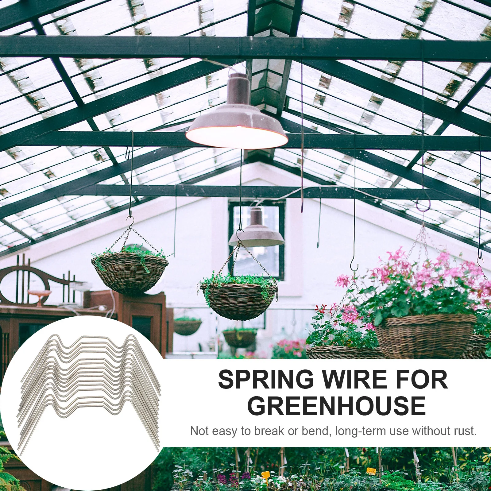 

50Pcs W-Wire Clamps Stainless Steel Greenhouse Glazing Clip Rustproof Spring Wire Glass Fixing Clip Pane Connector Durable