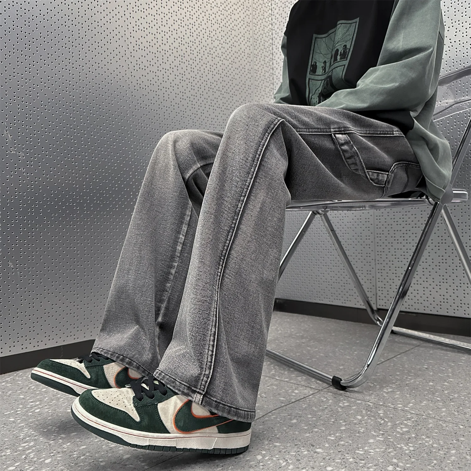 2023 Fashion Jeans For Men Youth Trousers Cross Denim Pants Streetwear Baggy Jeans Man Hip Hop Y2k Men Cargo Pant Punk Clothing