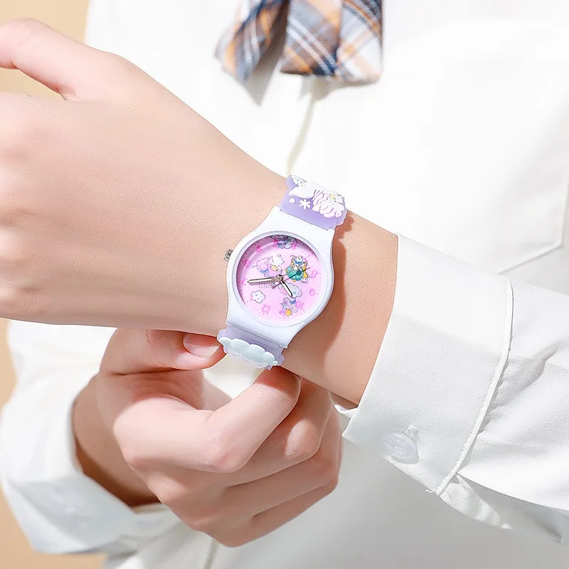 Cute Hello Kitty Watches for Girls 3D Cartoon Pattern Kuromi Waterproof Quartz Children Watch Wrist Clock Kids Gift reloj nina