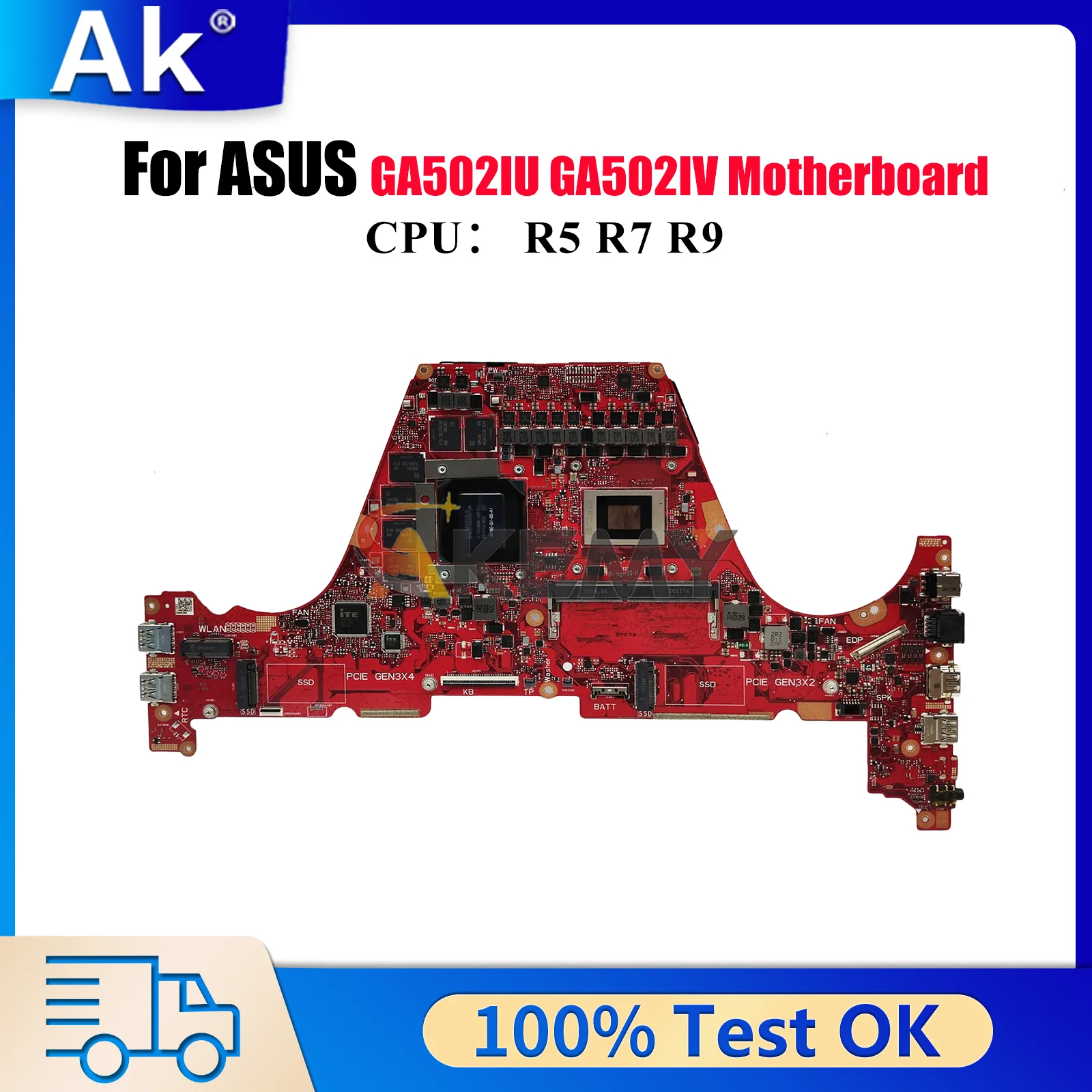 

GA502IU Материнская плата для ноутбука ASUS ROG Zephyrus G15 GA502IV GA502IU GA502I Материнская плата для ноутбука с процессором R5 R7 R9 118% тест в порядке