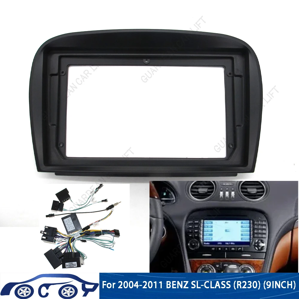 

9INCH Car Radio Fascias For 2004-2011 BENZ SL-CLASS (R230) Android Stereo Frame2 Din Head Unit Panel Dash Trim With Cable canbus