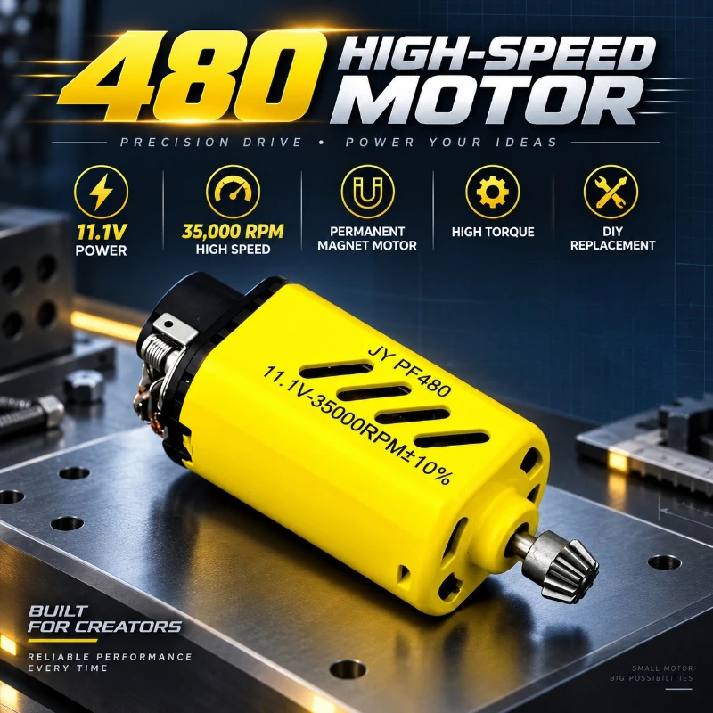 Hobby Model 480 Electric Motor 11.1V High Rotation Speed Long Shaft High Torque DIY Replacement Part