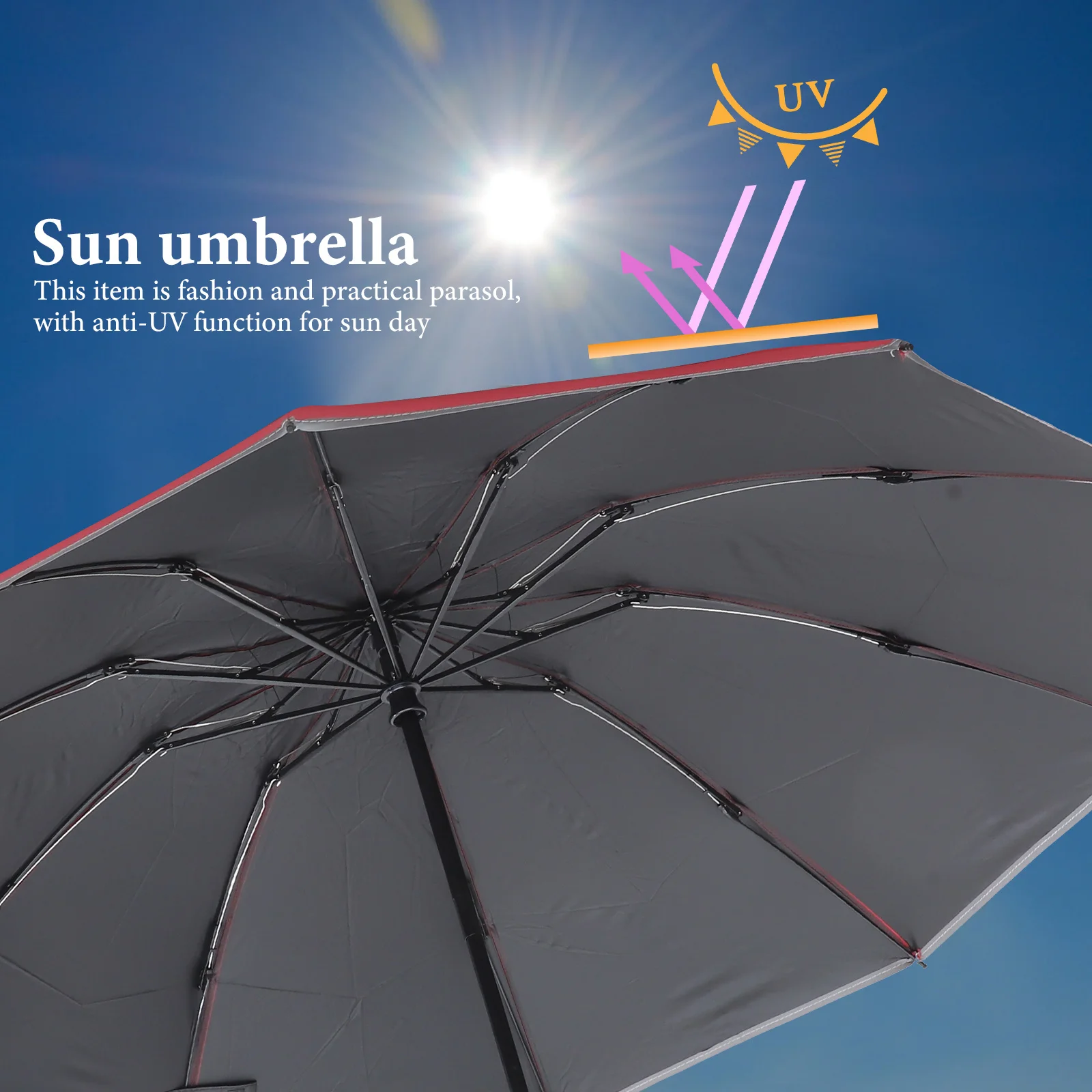 

10 Bone Reverse Foldable Umbrella Lightweight Travel Rain Sun Protection Small Umbrella For Women Portable Outdoor Uv Parasol