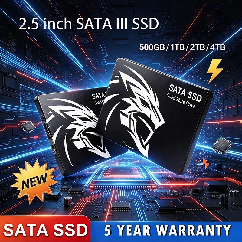 SHIZI 2.5'' SATA 3 Solid State Drive High Speed SSD 500GB 1TB 2TB 4TB - Upgrade for Office PC And Laptop