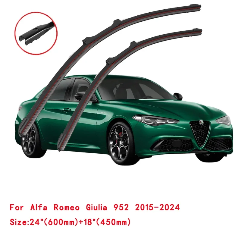 

For Alfa Romeo Giulia 952 2015-2024 Car Windshield Wiper Blade Front Windscreen Brushes Washer Accessories Cleaning Replacement