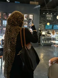 50*155cm Leopard Printing Chiffon Georgette Scarf Women Muslim Hijab Long Shawl Thin Ventilate Summer Elegant Bandana Wrap