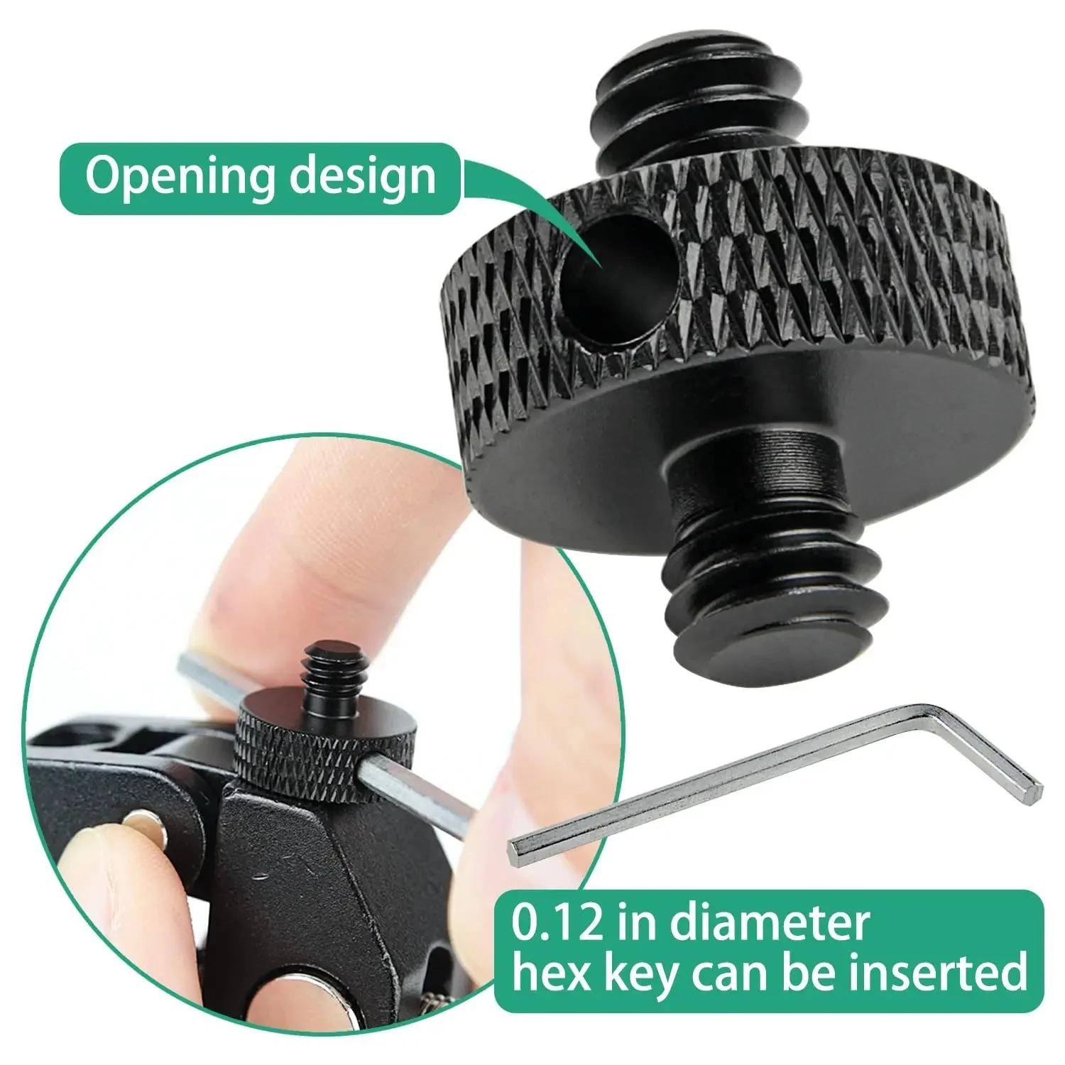 1/4 Zoll auf 3/8 Zoll Schraubadapter Konverter Gewindeanschluss für GoPro Action-Kamera Blitz Stativ Einbeinstativ Lichtstativ Mikrofon – Detail 3