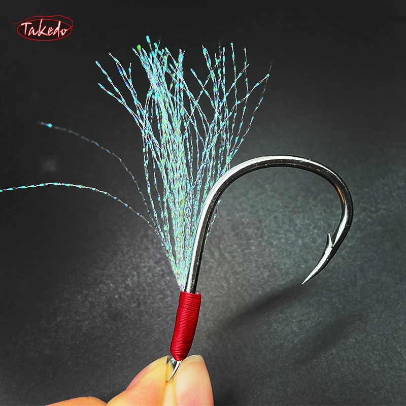 TAKEDO Anzuelo de Jigging Asistido con Línea PE para Bacalao y Atún - imagen 5