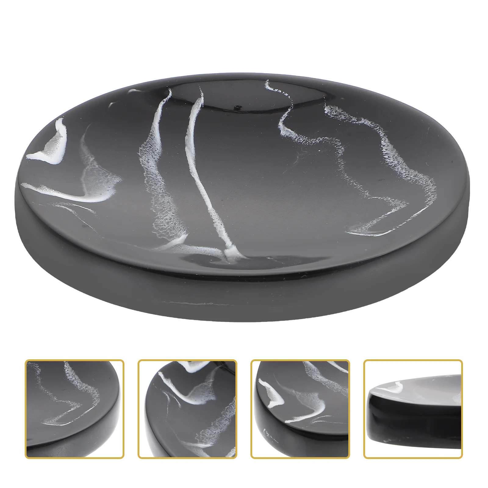 Marble Soap Box Dish Tray Dispenser Round Bathroom Kitchen Case Pattern Holder Resin Hotel Sponge Exquisite Stand Travel