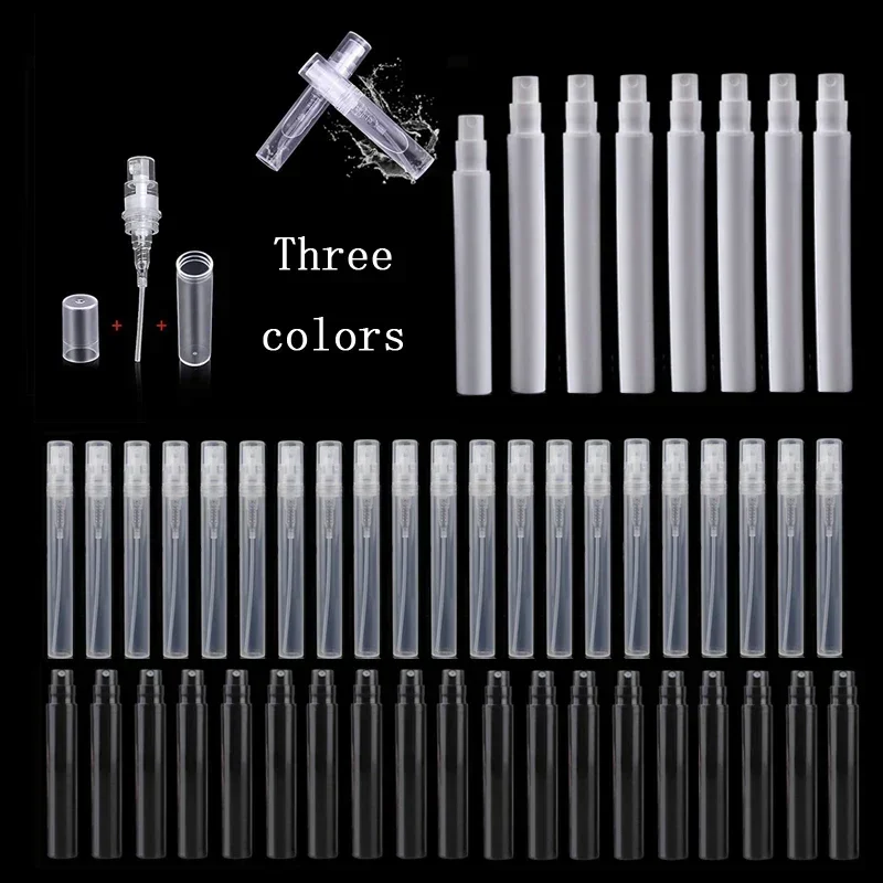 

100Pcs 2-5ml Mini Pen-Shaped Plastic Spray Bottle Travel Refillable Liquid Atomizing Bottles Empty Perfume Container For Alcohol