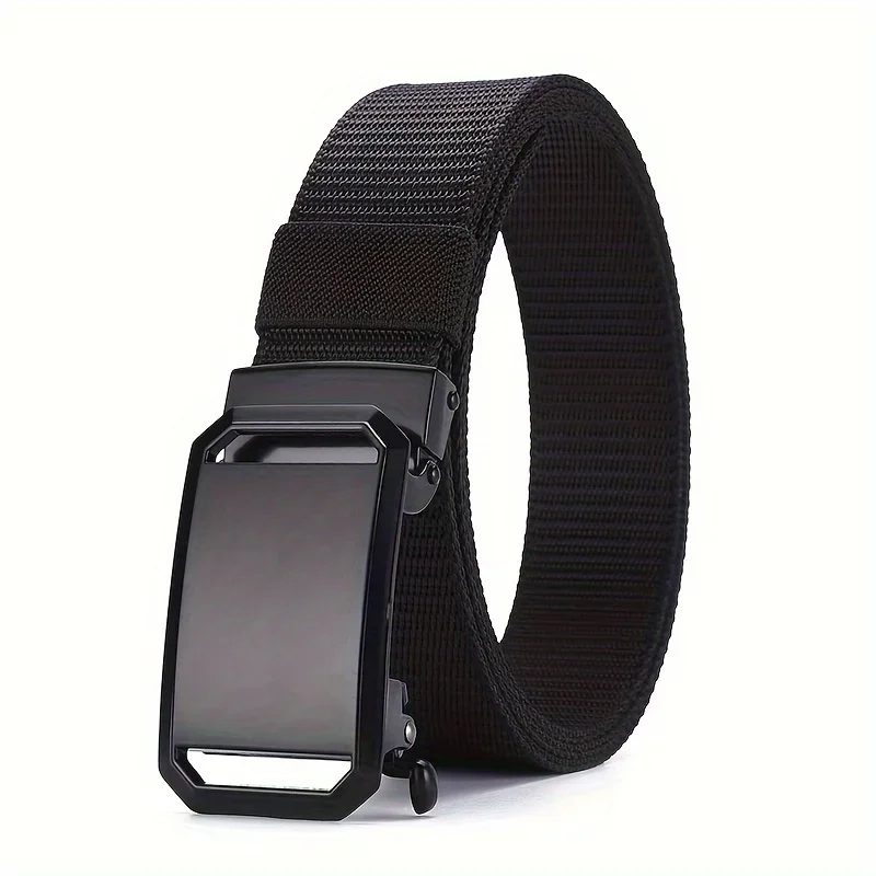 New Automatic Buckle Belt, Canvas Tactical Workwear Casual Outdoor Military Training Pants Belt For Men