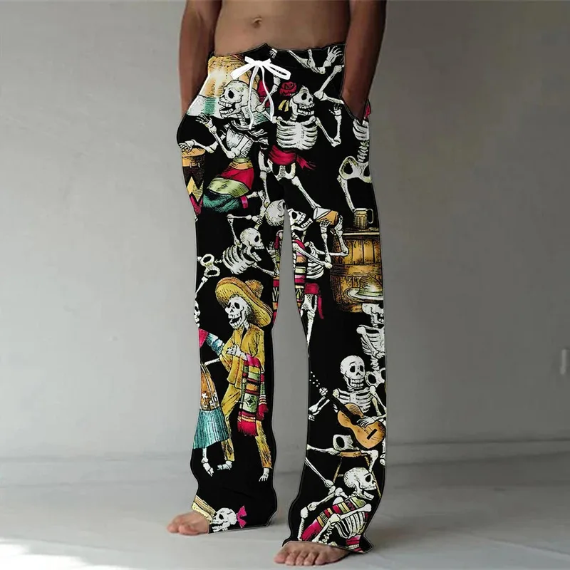 

Spring/Summer 2025 Fashion 3D Digital Printing Men's Bamboo Cotton Pants Street Hip Hop Beach Leisure Quick Dry Dance Yoga Pants