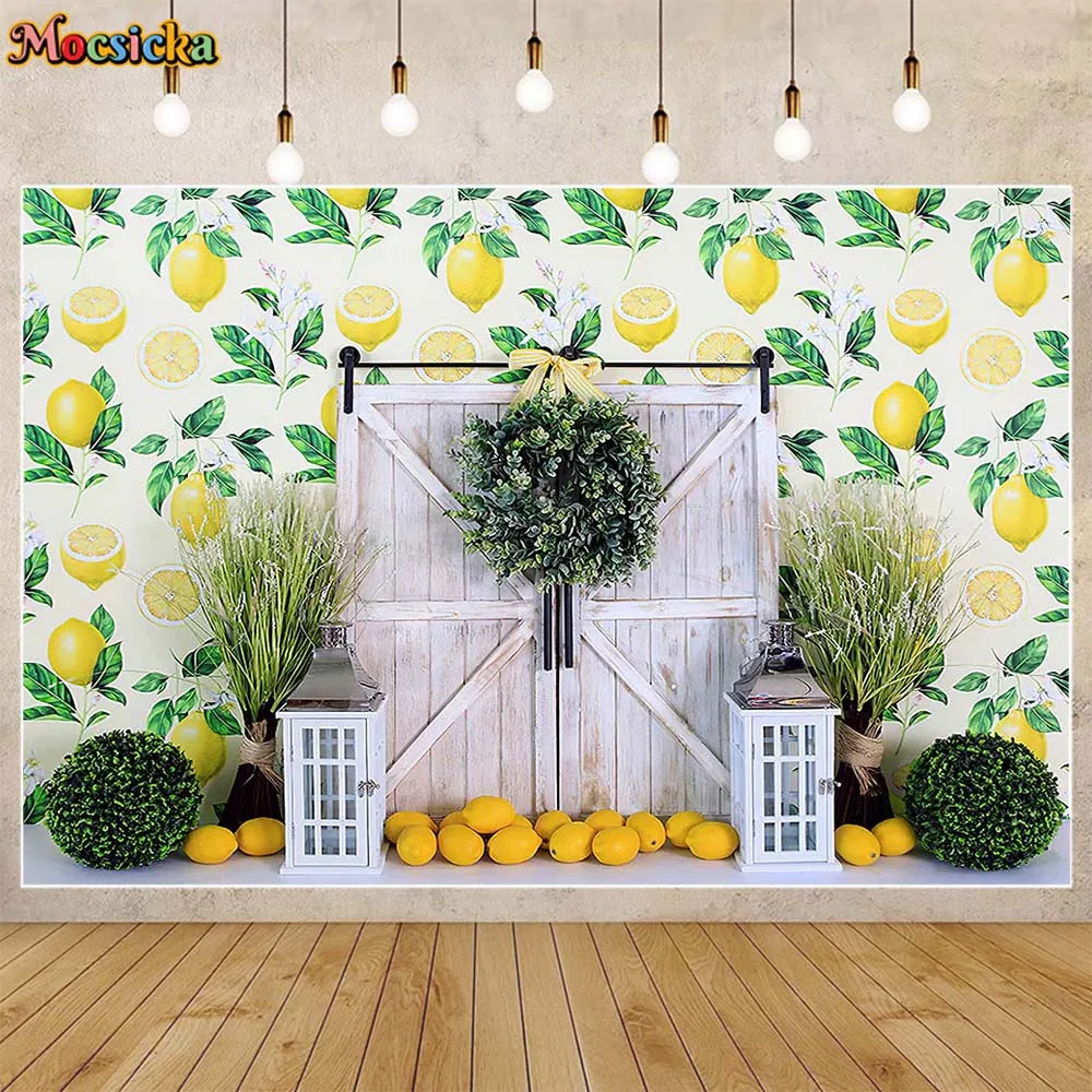 Mocsicka лимонный фон для фотосъемки детей 1-й день рождения торт разбивать Декор фотосессия новорожденный Портрет фон фото студия реквизит