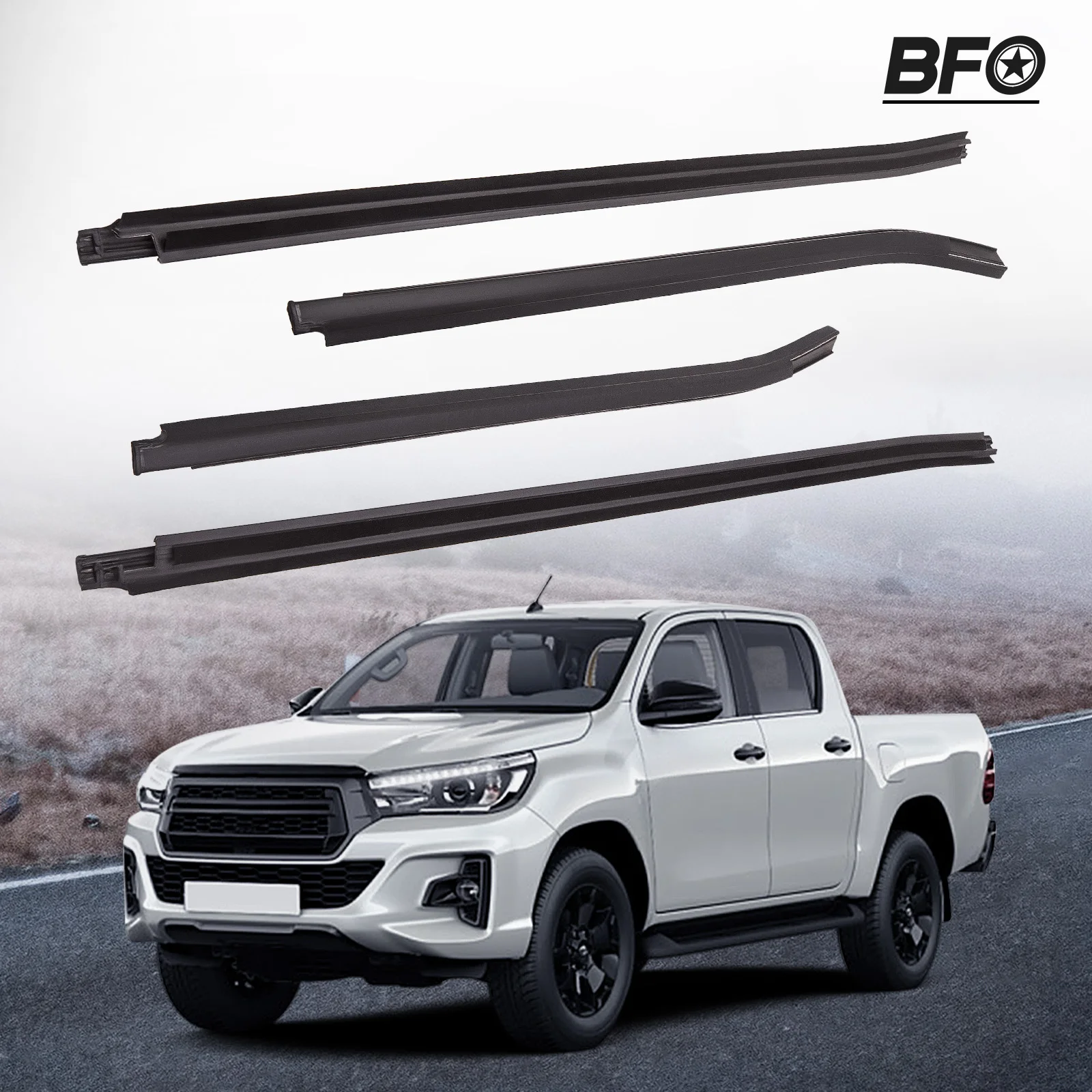 Window Glass Seals Belt Door Weatherstrip FOR TOYOTA HILUX SR5 Double Cab 2005 2006 2007 2008 2009 2010 2011 2012 2013 2014 2015