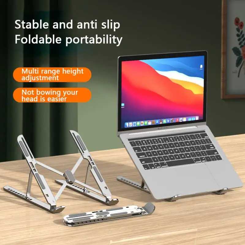 Laptop Stand For Desk Aluminum Notebook Support Portable Computer Bracket Foldable 360-degree Rotating Desktop Laptop Holder