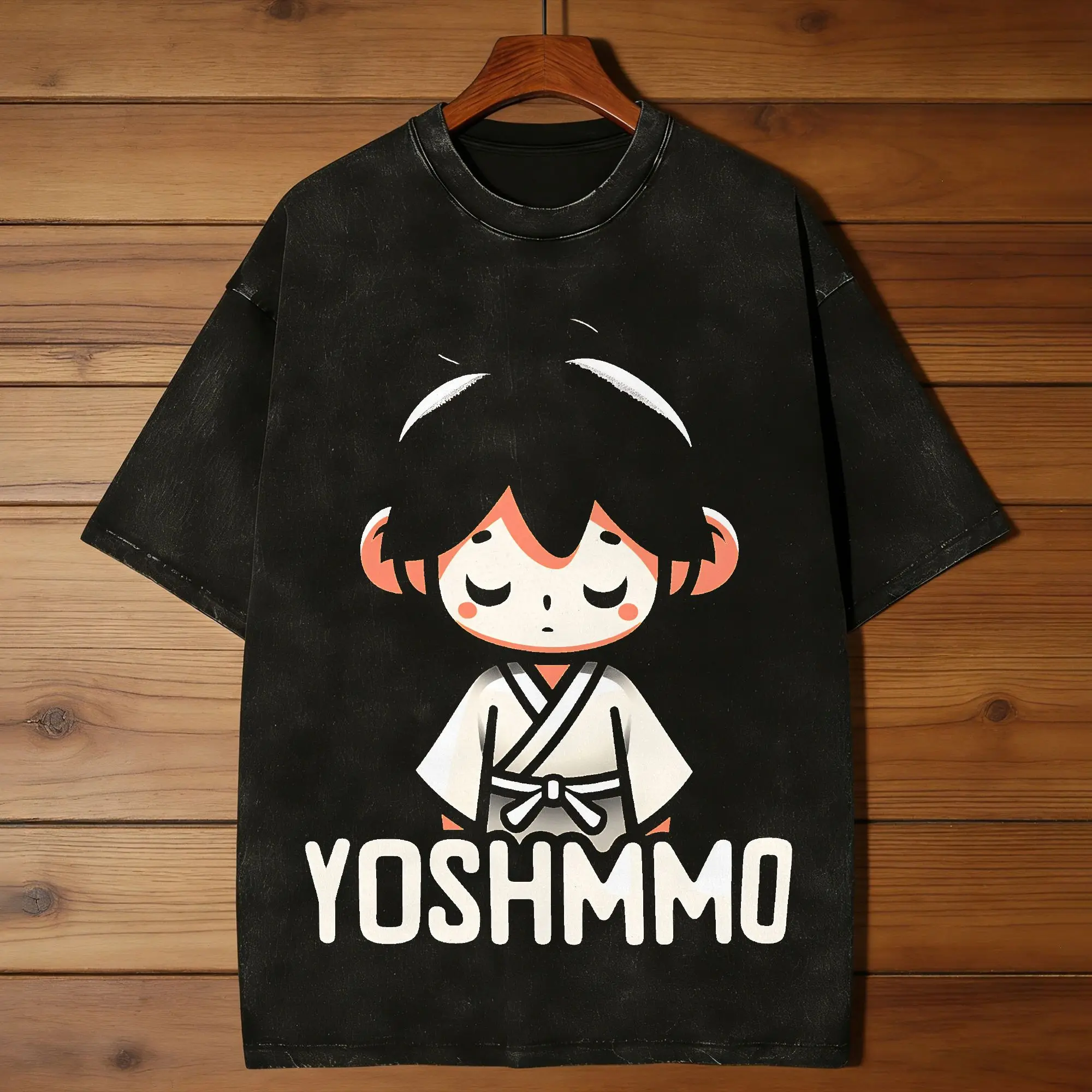 Harajuku Washed T Shirt Yoshitomo Nara Cotton T-Shirts  Hippie Tshirt for Male Summer Y2K Funny Printed Tops