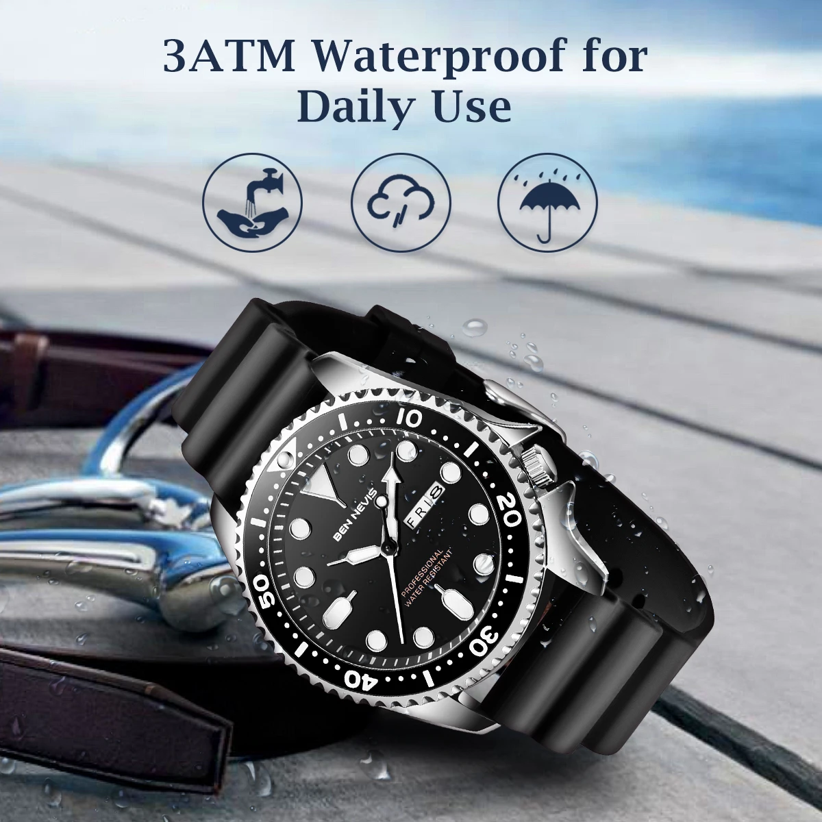 BenNevis Luxury Fashion Business Sports Waterproof Dual Calendar Clock Watches Male Quartz Wristwatch Watch for Men часы мужские