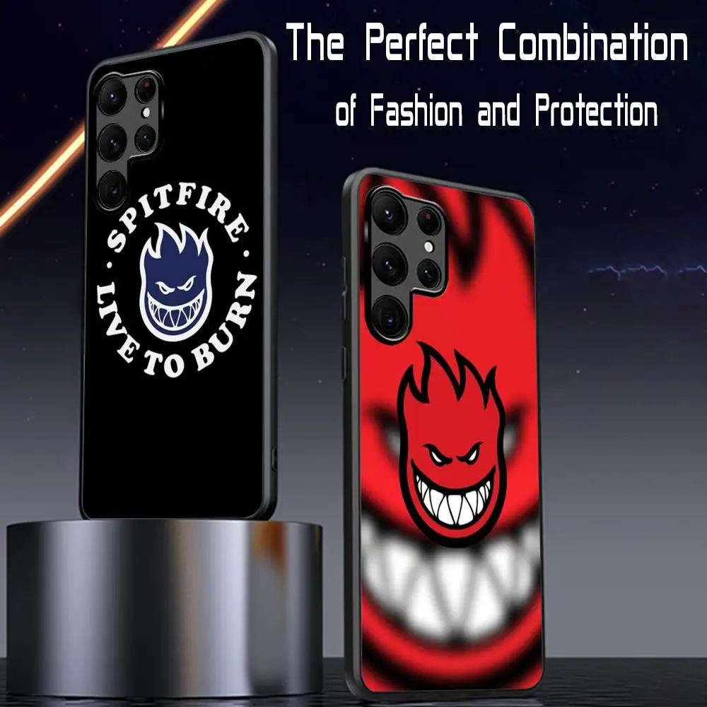 

Fashion cool S-SpitfireES Phone Case For Samsung Galaxy S25 S24 S23 S22 S21 S20 Plus Ultra Note20 Soft Black