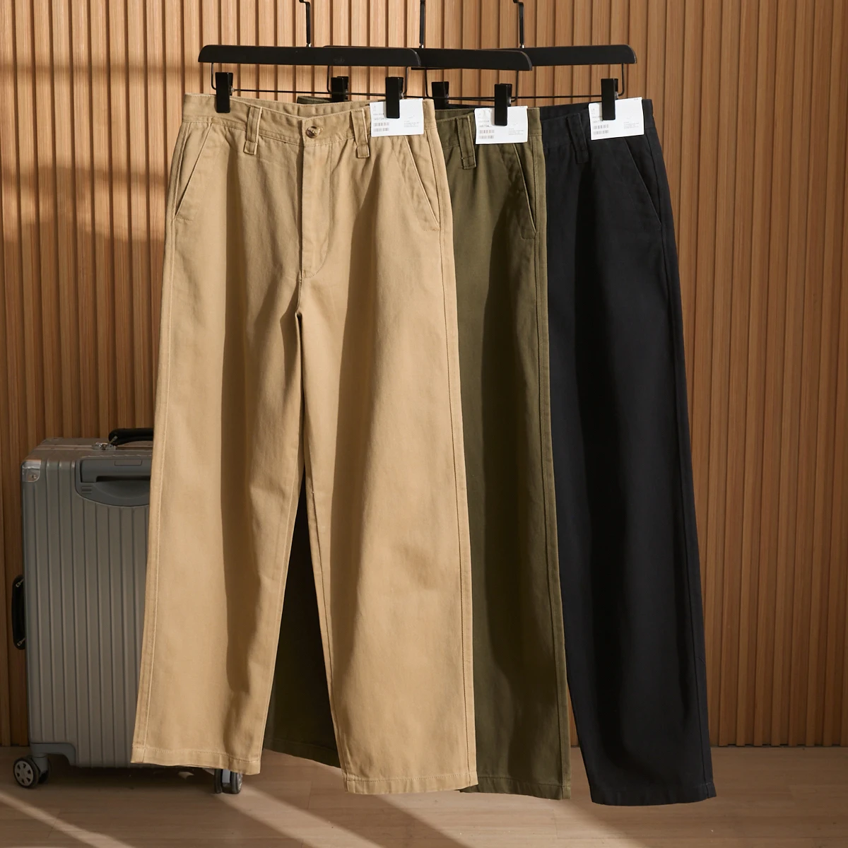 

Men's Casual Wide Leg Long Pants Faion Urban Sle Winter Season mid Low Waist Straight Tube Trousers Spor Sle
