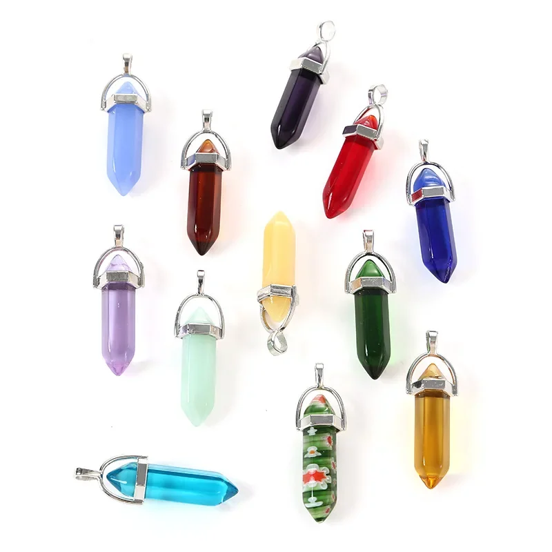 Hexagonal Bullet Amethyst Necklace Women Jewelry Reiki Chakra Natural Stone Necklace Pendant Quartz Pendulum Pendulo