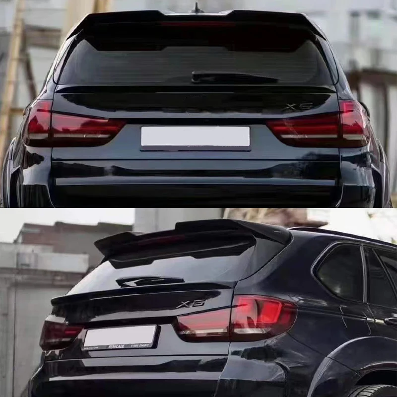For BMW X5 F15 2013-2018 Rear Roof Spoiler Lip, Carbon Fiber Look Oettinger Style Aero Wing Trim, Rear Trunk Spoiler Wing