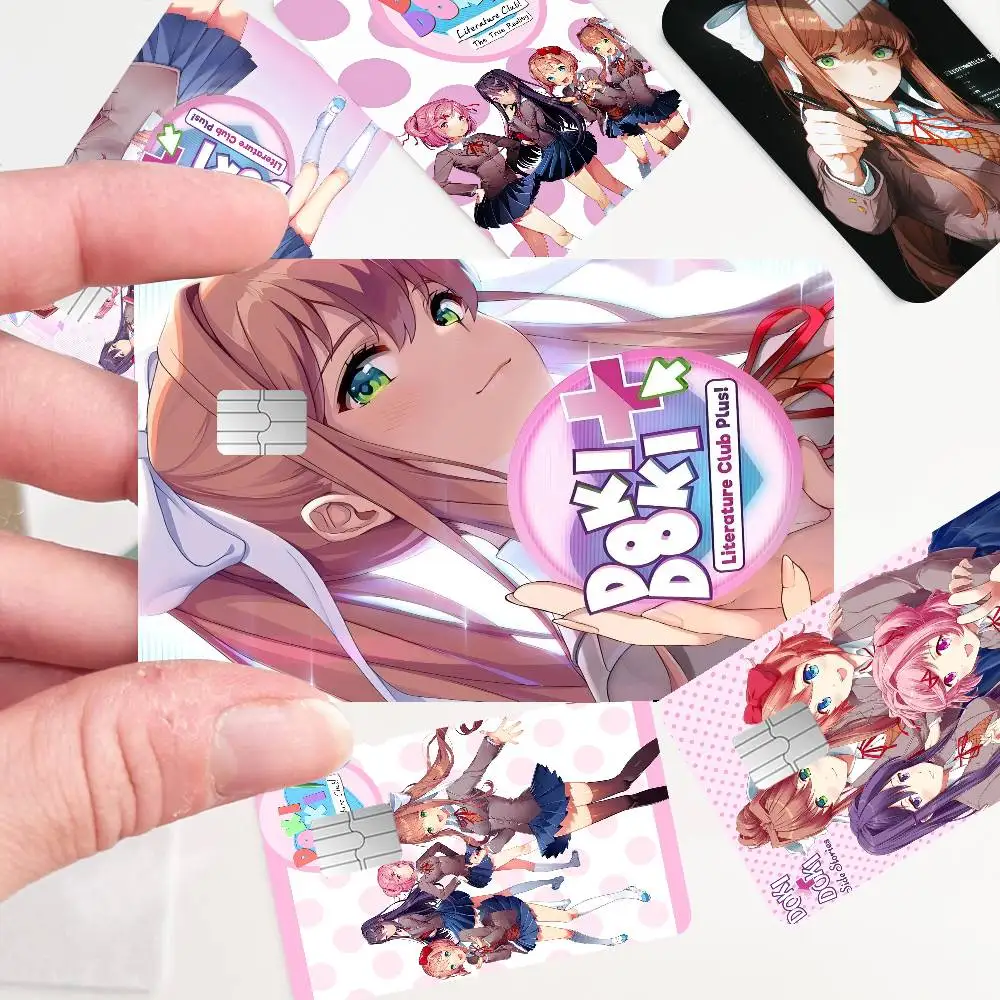 D-Doki Doki L-Literature Club Anime Spend Or Save Shell On Off Ultra Thin No Fade Sticker Skin Cover Film For Debit Credit Card