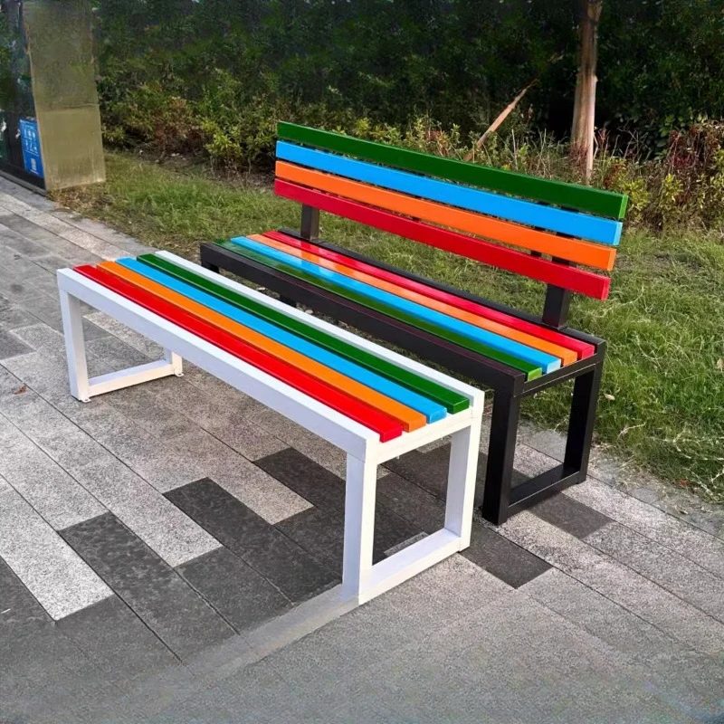 Shopping mall rest bench chairs, park chairs, outdoor benches, anticorrosive solid wood, outdoor benches, row chairs,